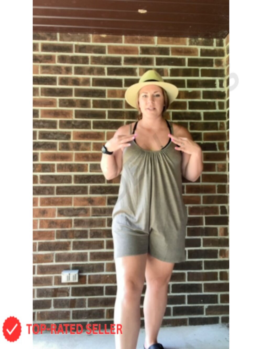 Women Casual Sleeveless Romper Jumpsuit with Pockets - Picture 6 of 6